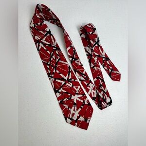 EVH Eddie Van Halen Mens Licensed Necktie Frankenstein Guitar Stripes Silk